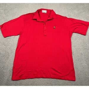 Vintage Pickering Active Sportswear Golf‎ Polo XL Solid Red 100% Cotton